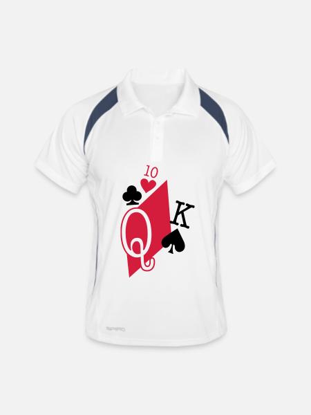 playing cards - Men's Polo breathable - white/navy - Front