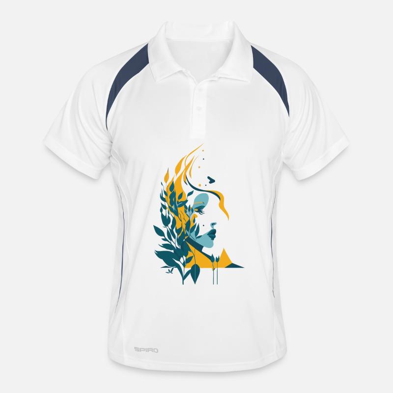Desert Portrait Leaf Wreath Men's Polo breathable