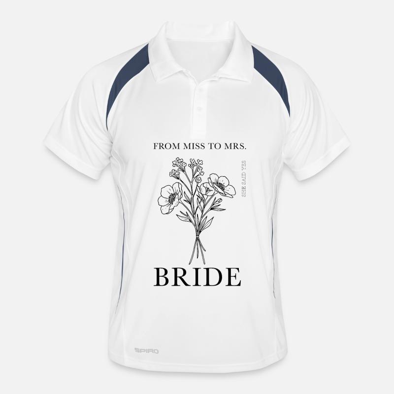 De Miss à Mrs -Floral Bride Polo respirant Homme