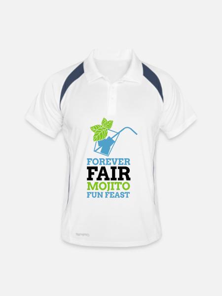 Für immer Mojito-Fest - Männer Polo atmungsaktiv - Weiß/Navy - Vorne