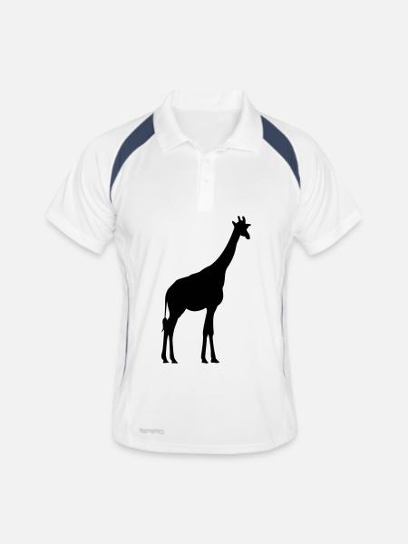 girafe - Polo respirant Homme - blanc/marine