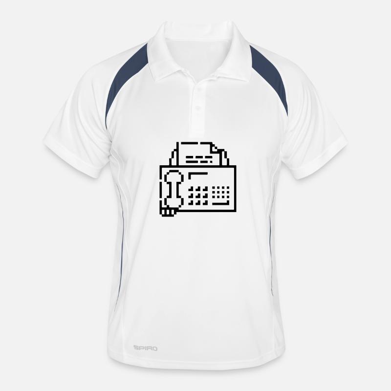 Fax (Mac OS 7) - Männer Polo atmungsaktiv - Weiß/Navy
