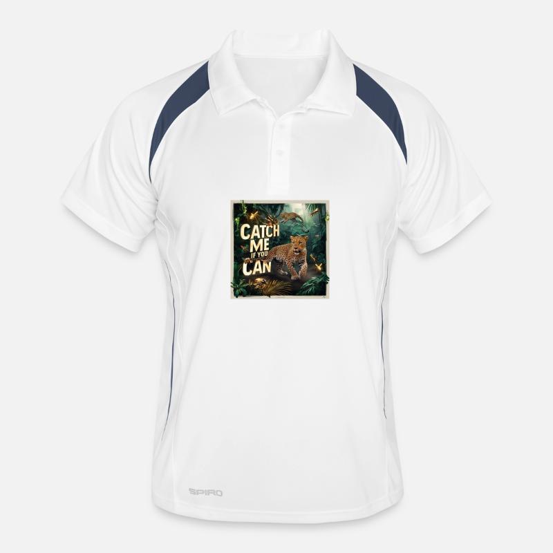 Dschungel Leopard Sprung Männer Polo atmungsaktiv