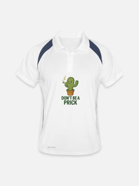 Cactus with Cigar – Saying - Men's Polo breathable - white/navy - Front