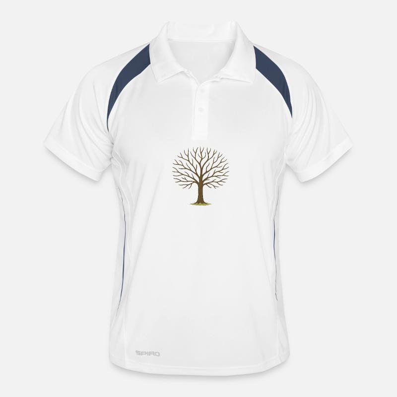 Winter Tree Silhouette Men's Polo breathable