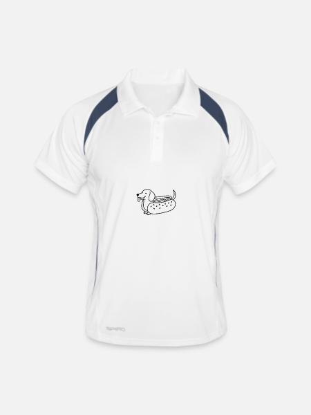 Dackel Dachshund Hot Dog Line Art - Men's Polo breathable - white/navy - Front