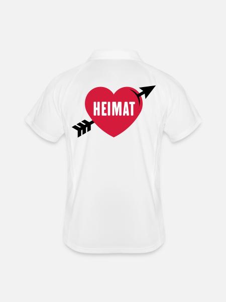 Heimatliebe (Heimat, Heimatland, Heimatstadt / 3C) - Männer Polo atmungsaktiv - Weiß/Navy - Hinten