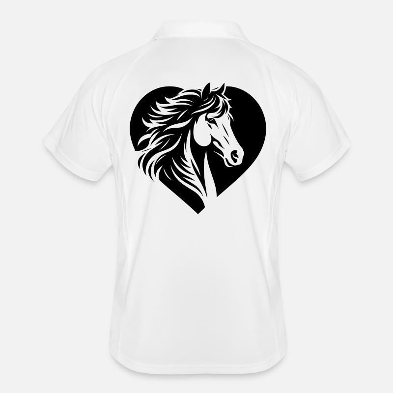Horses Head Heart Men's Polo breathable