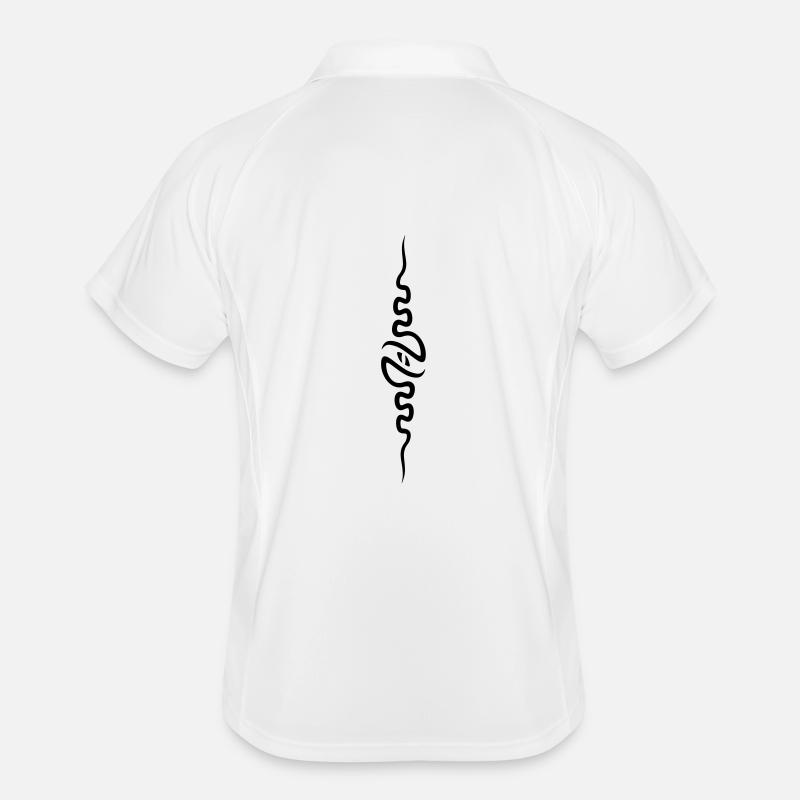 spine_front - Männer Polo atmungsaktiv - Weiß/Navy