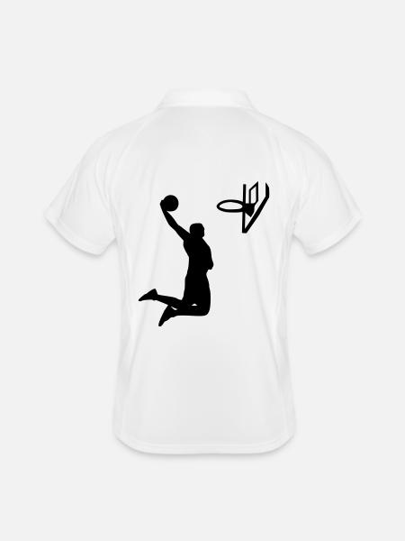 Basketball - Männer Polo atmungsaktiv - Weiß/Navy - Hinten