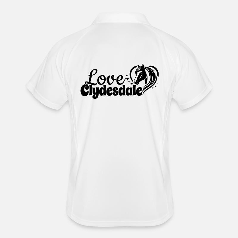 Clydesdale Love Heart Horse Head Men's Polo breathable
