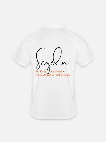 Sailing against profile neuroses - Men's Polo breathable - white/navy - Back