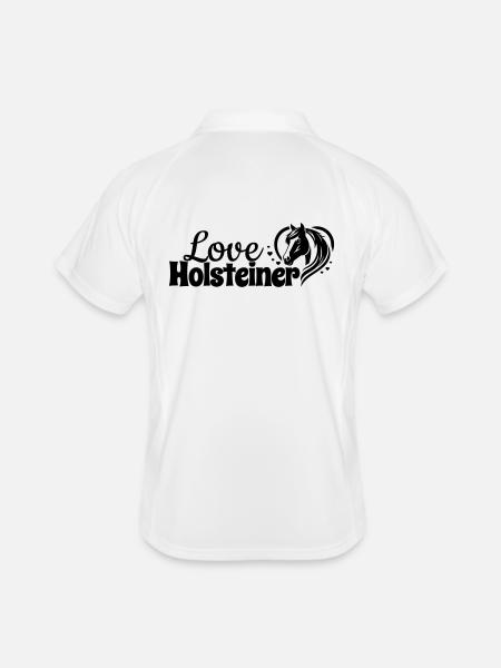 Holsteiner Love Heart Horse Head - Men's Polo breathable - white/navy - Back