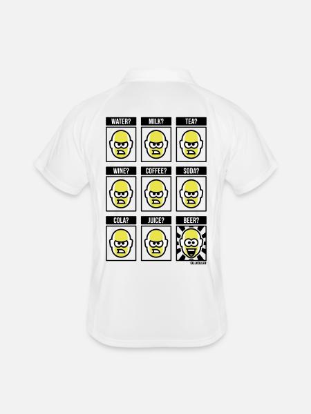Nothing Beats A Beer! (Biertrinker Lustig POS 3C) - Männer Polo atmungsaktiv - Weiß/Navy - Hinten