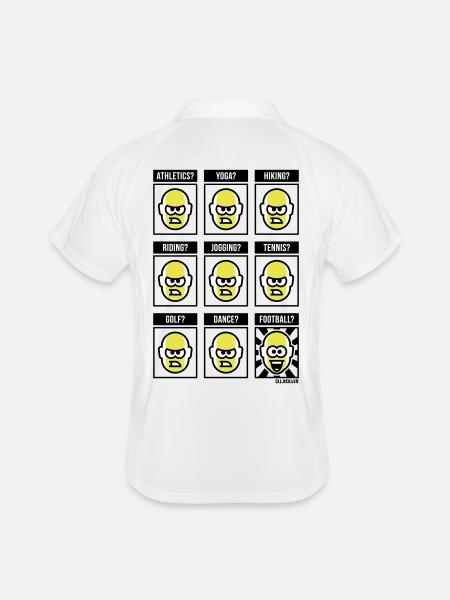 Nothing Beats Football! (Fußballfan / POS / 3C) - Männer Polo atmungsaktiv - Weiß/Navy - Hinten