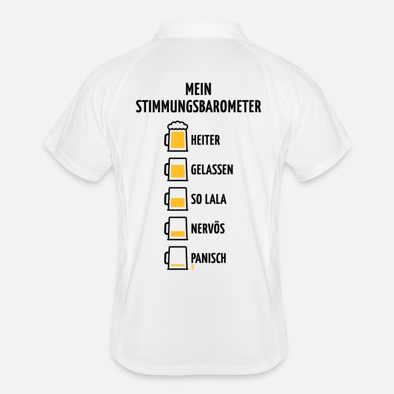 Mein Stimmungsbarometer (Bier / V1 / POS) - Männer Polo atmungsaktiv - Weiß/Navy