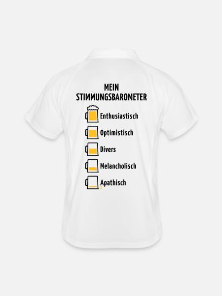 Mein Stimmungsbarometer (Bier / V3 / POS) - Männer Polo atmungsaktiv - Weiß/Navy - Hinten