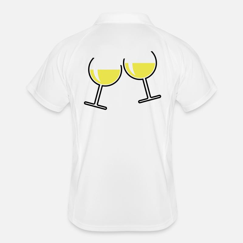 2 White Wine Glasses (Cheers / Round / Open / 2C) Men's Polo breathable
