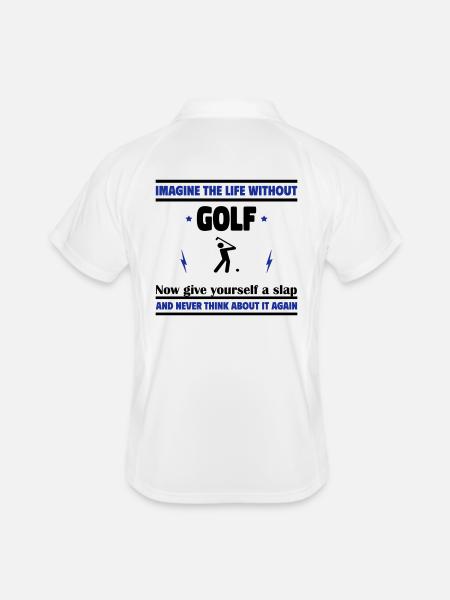 Imagine life without golf - Men's Polo breathable - white/navy - Back