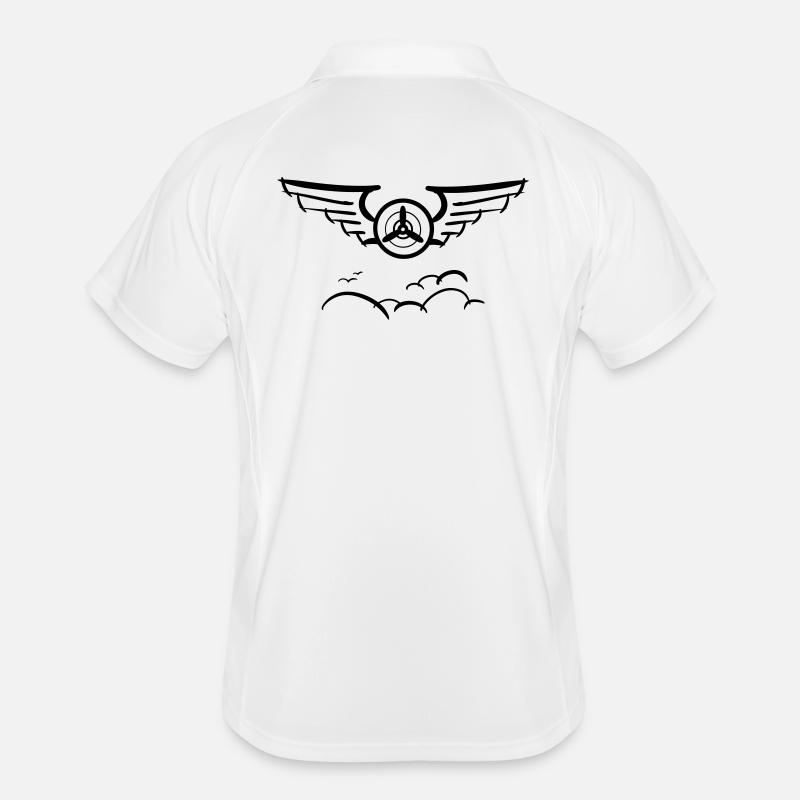 Aviation Symbol Luftwaffenschwinge Flugzeug Pilot Männer Polo atmungsaktiv