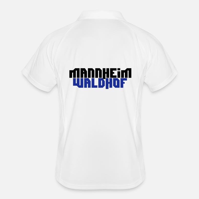mannheim waldhof - Männer Polo atmungsaktiv - Weiß/Navy