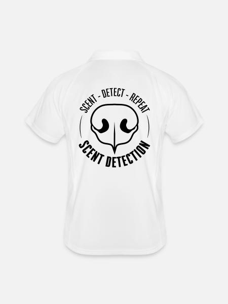 SCENT DETECTION Hundetraining Hunde Suchhunde - Männer Polo atmungsaktiv - Weiß/Navy - Hinten