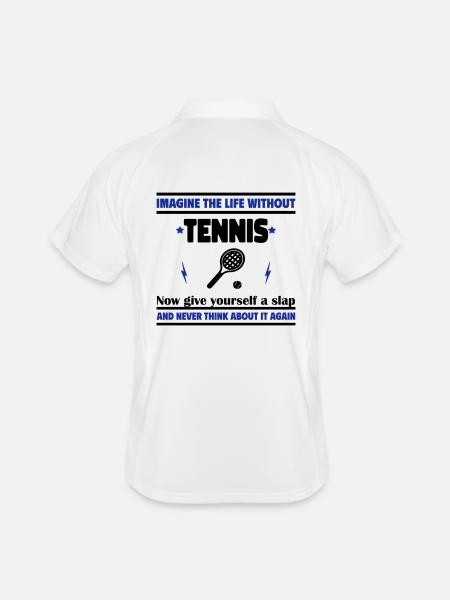 Imagine a life without tennis - Men's Polo breathable - white/navy - Back