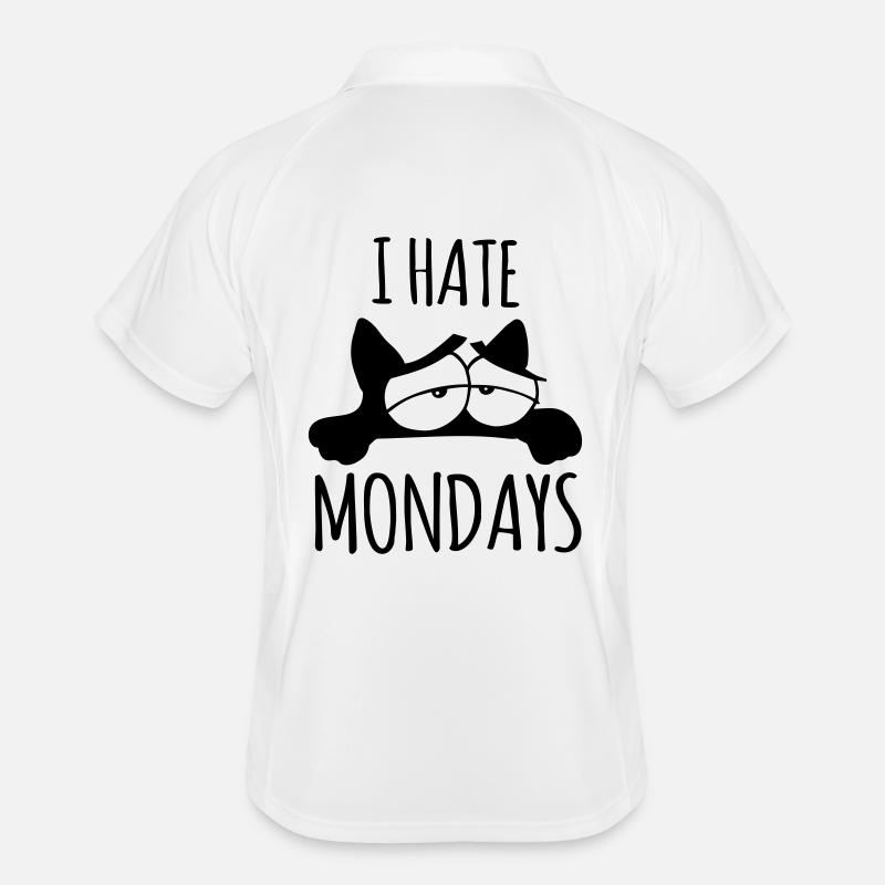 dictons drôles travail chat lundi je déteste les lundis Polo respirant Homme