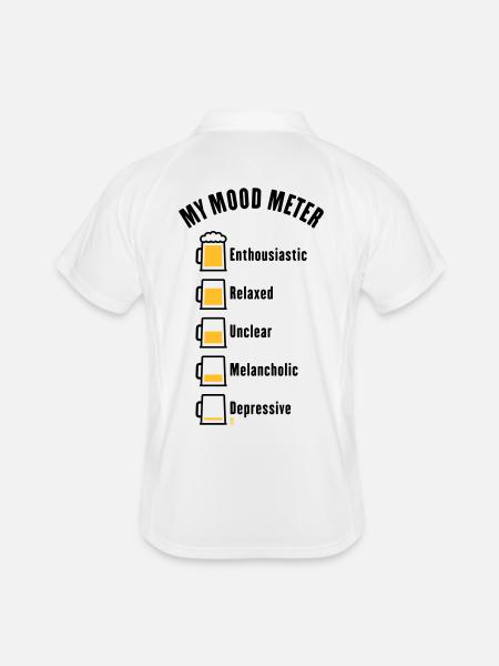 My Mood Meter (Bier / Biertrinker / V1 / POS) - Männer Polo atmungsaktiv - Weiß/Navy - Hinten