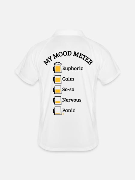 My Mood Meter (Bier / Biertrinker / V1 / POS) - Männer Polo atmungsaktiv - Weiß/Navy - Hinten