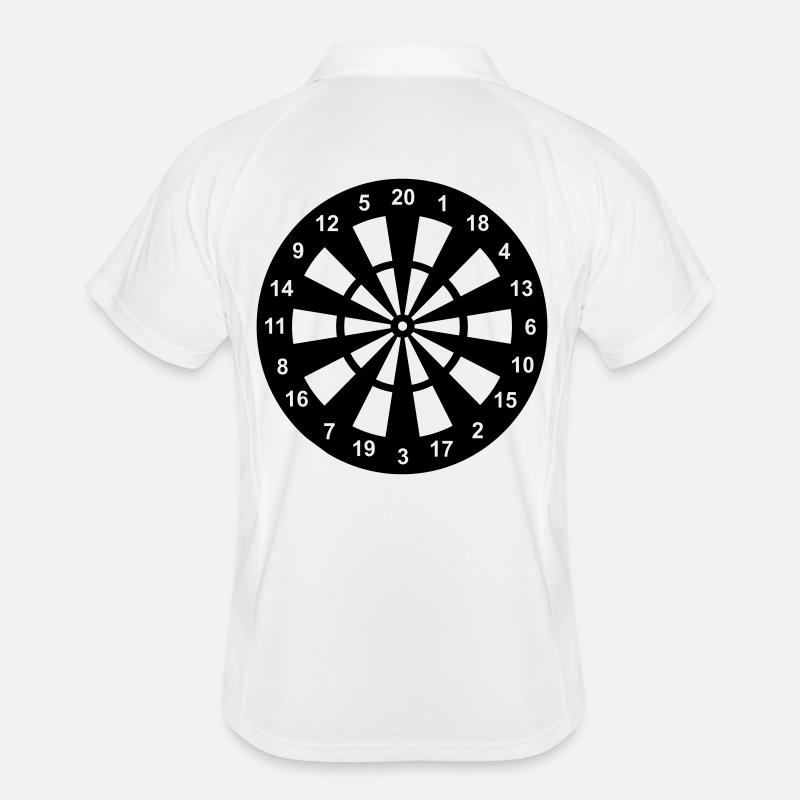 Dartscheibe in schwarz-weiß Männer Polo atmungsaktiv