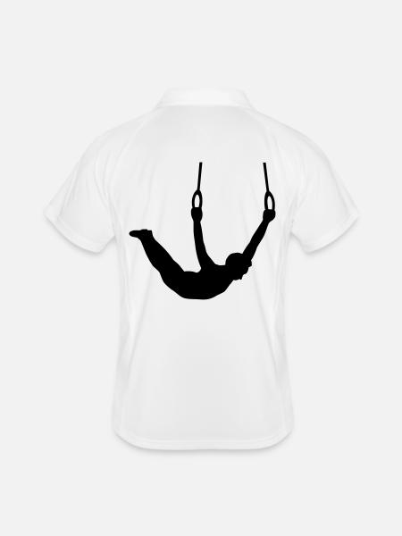 Inspiring ring gymnastics - powerful and elegant - Men's Polo breathable - white/navy - Back