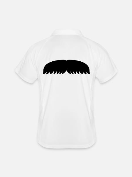 Mustache Hair Wings November Gift - Men's Polo breathable - white/navy - Back