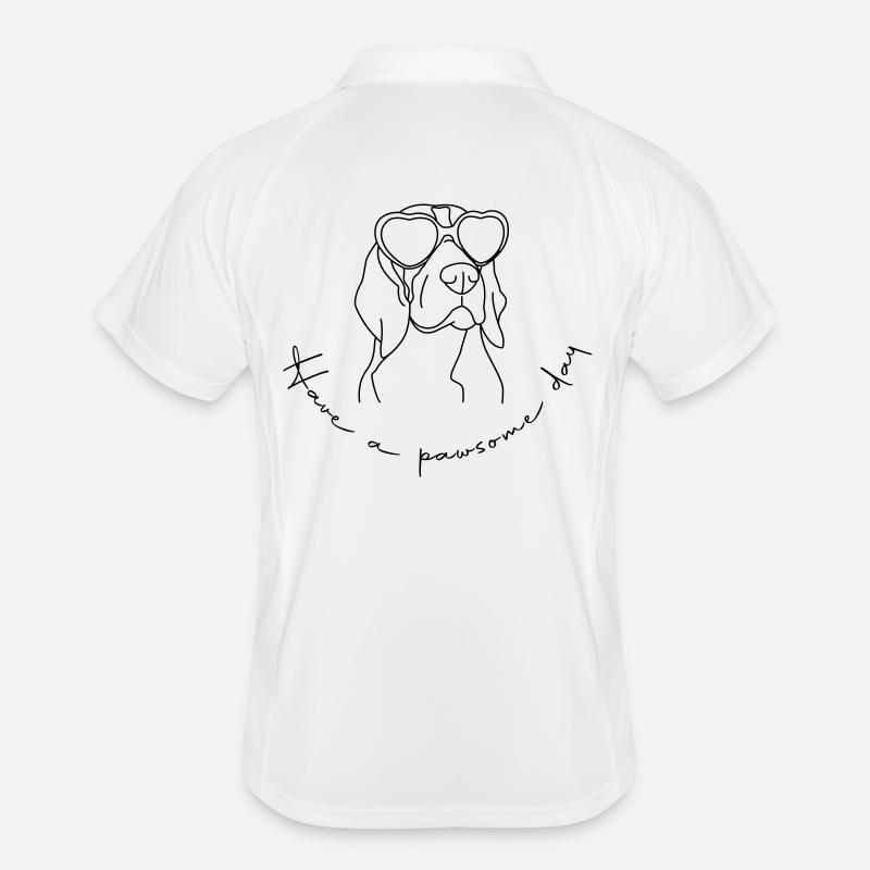 Beagle Pawsome Day - Männer Polo atmungsaktiv - Weiß/Navy