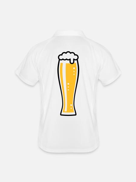 Verre à bière de blé (Bière / Verre de blé / Verre à bière / 2C) - Polo respirant Homme - blanc/marine - Dos