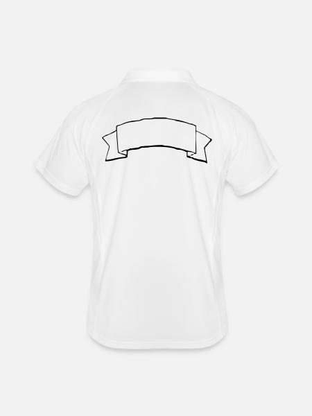 Bannière décorative, Titre/En-tête du cadre de texte - Polo respirant Homme - blanc/marine - Dos