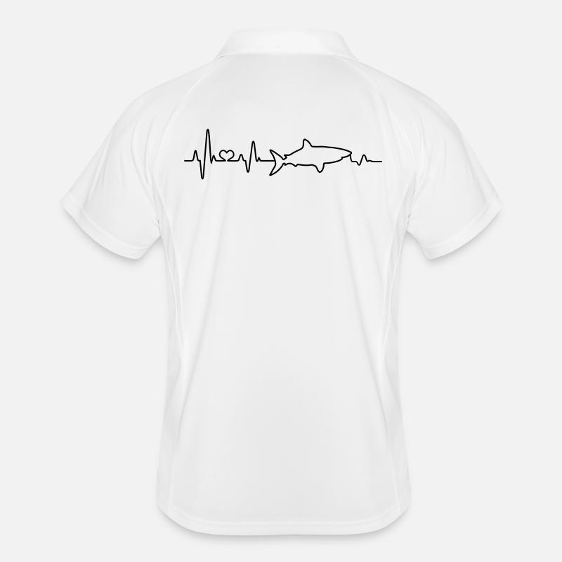 Heartbeat Shark Shark ECG Pulse Shark Fin Men's Polo breathable