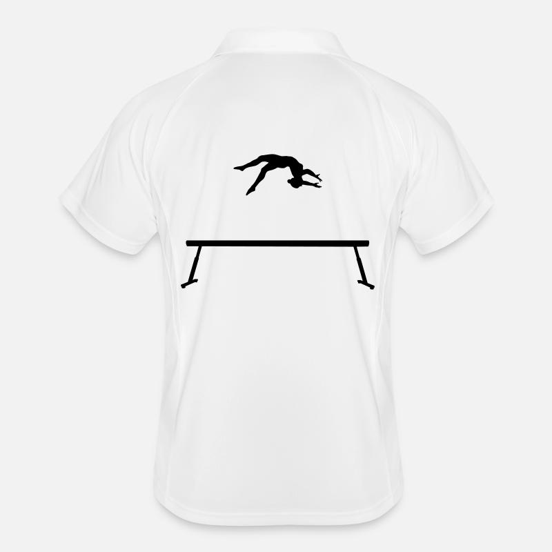 Turnen Sprung auf Schwebebalken Männer Polo atmungsaktiv