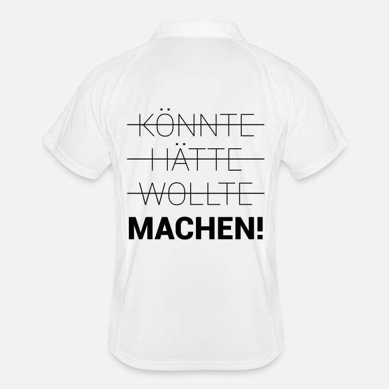 Könnte Hätte Wollte Machen - Männer Polo atmungsaktiv - Weiß/Navy