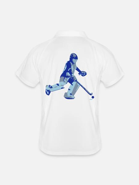 Hockey Goalie - Men's Polo breathable - white/navy - Back