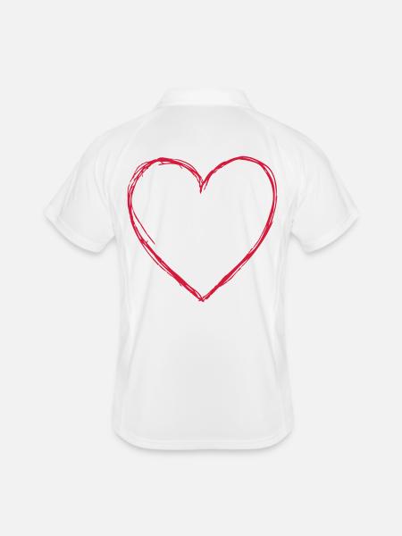 Coeur amour symbole cadeau anniversaire amitie - Polo respirant Homme - blanc/marine - Dos