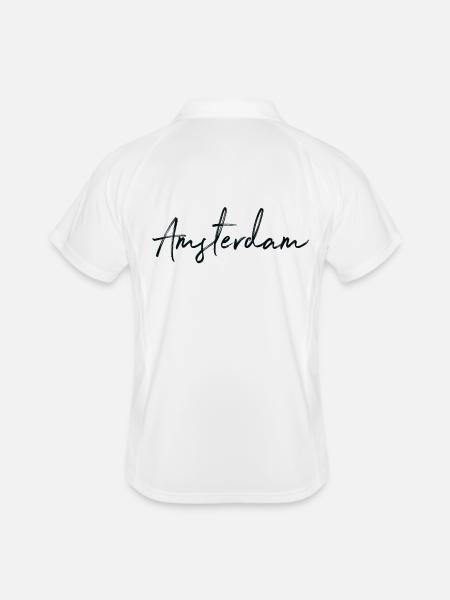Amsterdam - Polo respirant Homme - blanc/marine