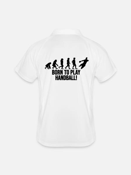 Born to play Handball Evolution Gift Funny - Men's Polo breathable - white/navy - Back