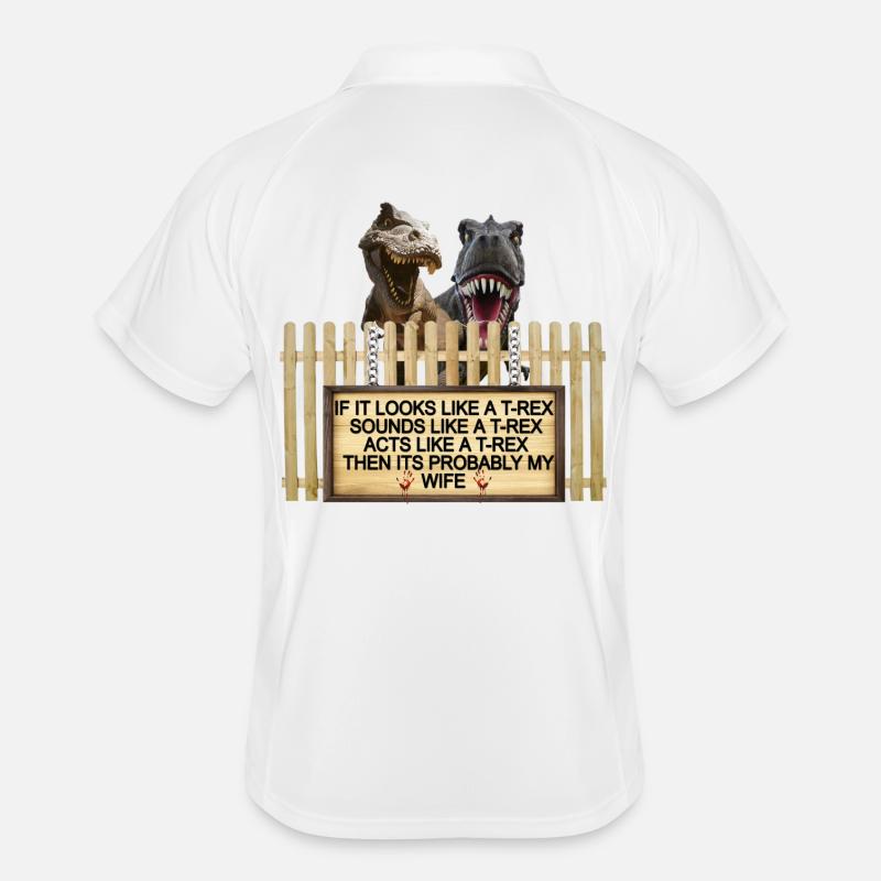 TREX Ehefrau Witz Zeichen T-Shirt - Männer Polo atmungsaktiv - Weiß/Navy