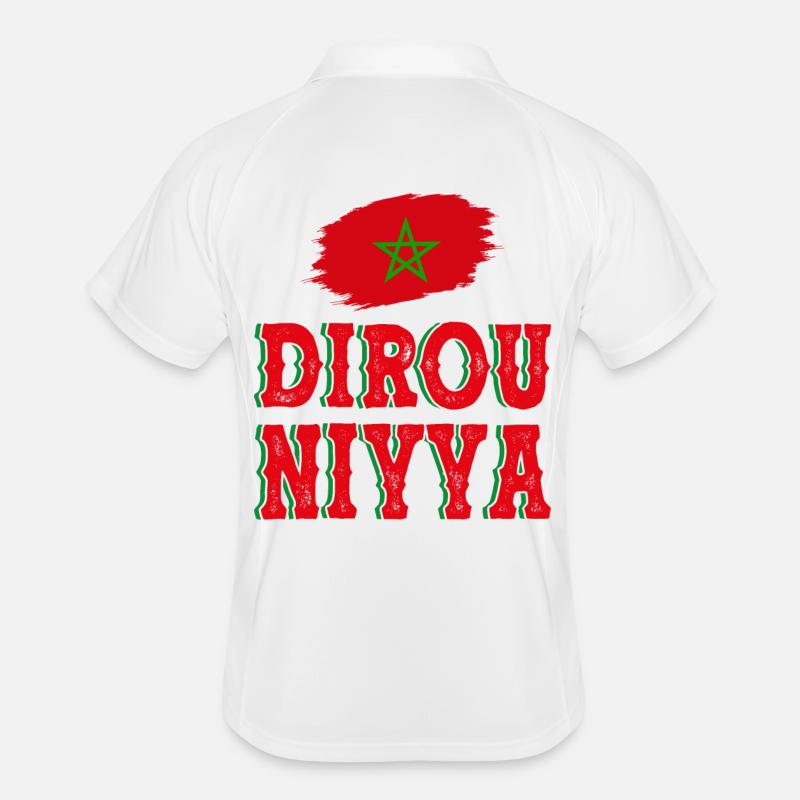 Dirou NIYYA - Männer Polo atmungsaktiv - Weiß/Navy