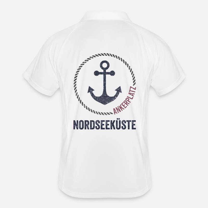 Nordsee Ankerplatz Emblem Männer Polo atmungsaktiv