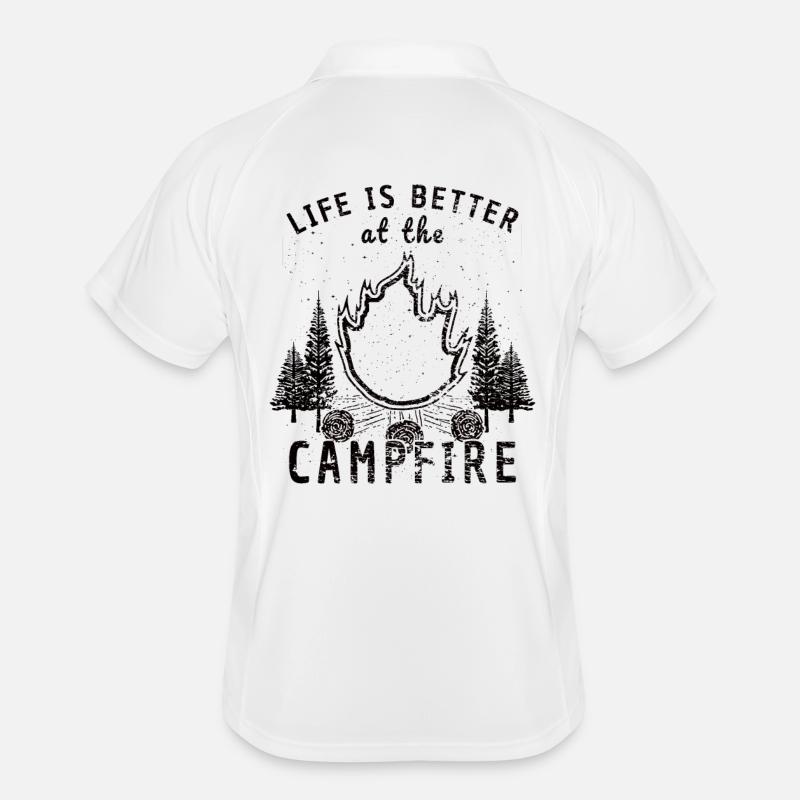 Life Is Better at the Campfire Männer Polo atmungsaktiv
