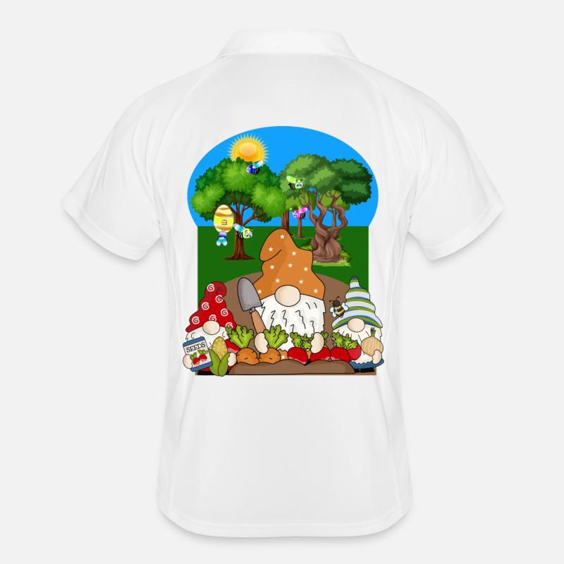Whimsical Garden Gnome Harvest Men's Polo breathable
