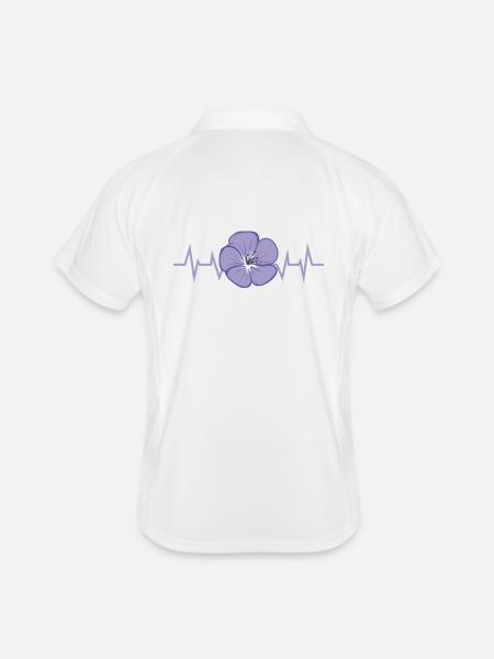 Lila Blumen Blütenblatt - Männer Polo atmungsaktiv - Weiß/Navy - Hinten