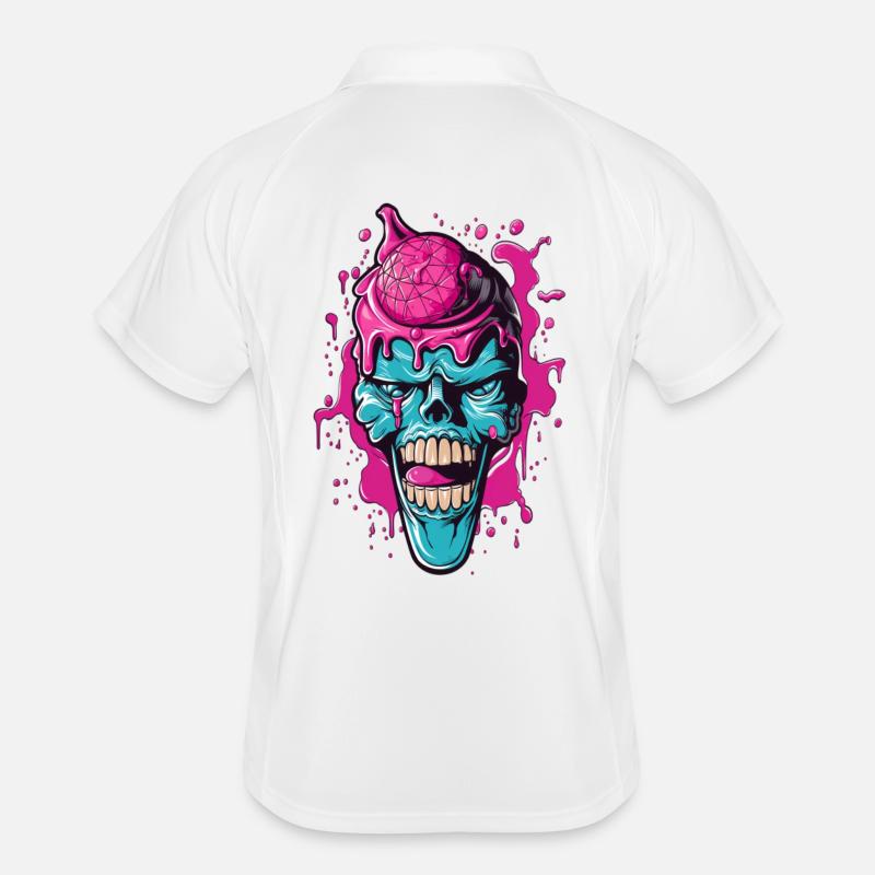 Bunter Totenkopf mit Acryl-Design Männer Polo atmungsaktiv